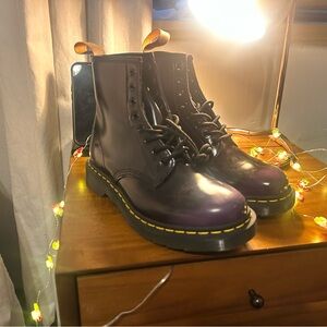 Dr. Martens Black and Purple Combat Boots